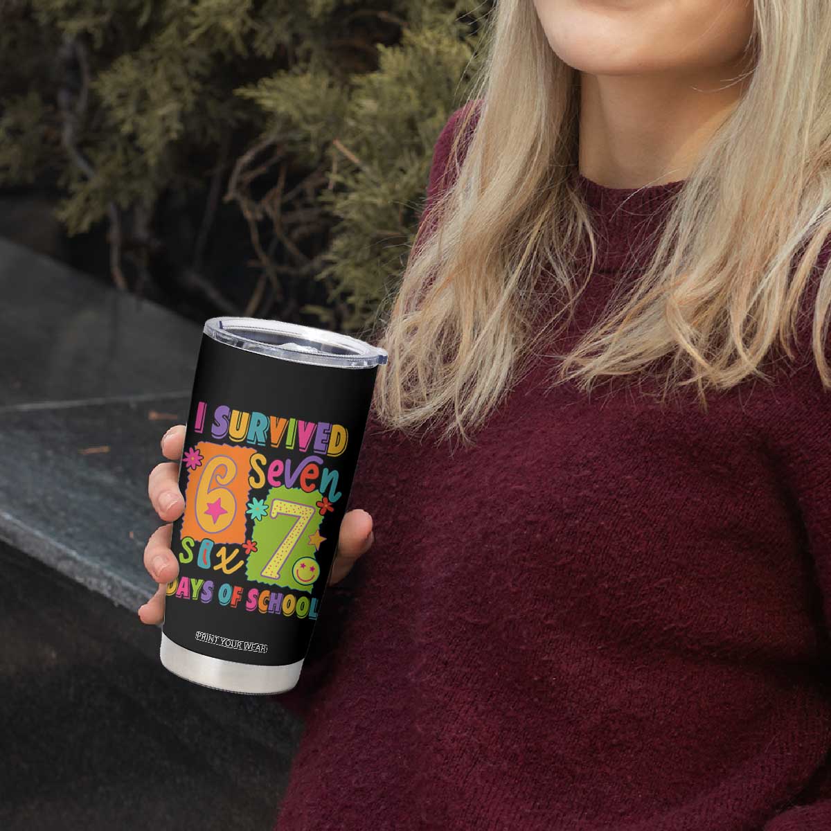 I Survived 67 Days of School Tumbler Cup Funny 6 7 Six Seven Chaos Survivor for Students Teachers TS02 Print Your Wear