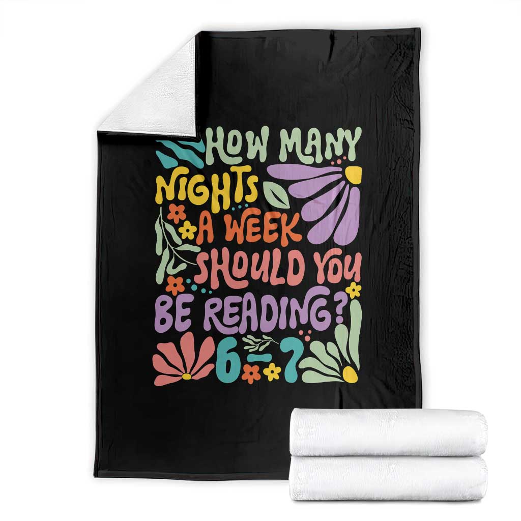 How Many Nights Should You Be Reading 6 7 Throw Blanket Retro Funny 67 Six Seven Meme Book Lover TS02 Black Print Your Wear