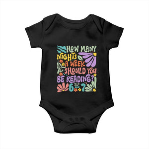 How Many Nights Should You Be Reading 6 7 Baby Onesie Retro Funny 67 Six Seven Meme Book Lover TS02 Black Print Your Wear