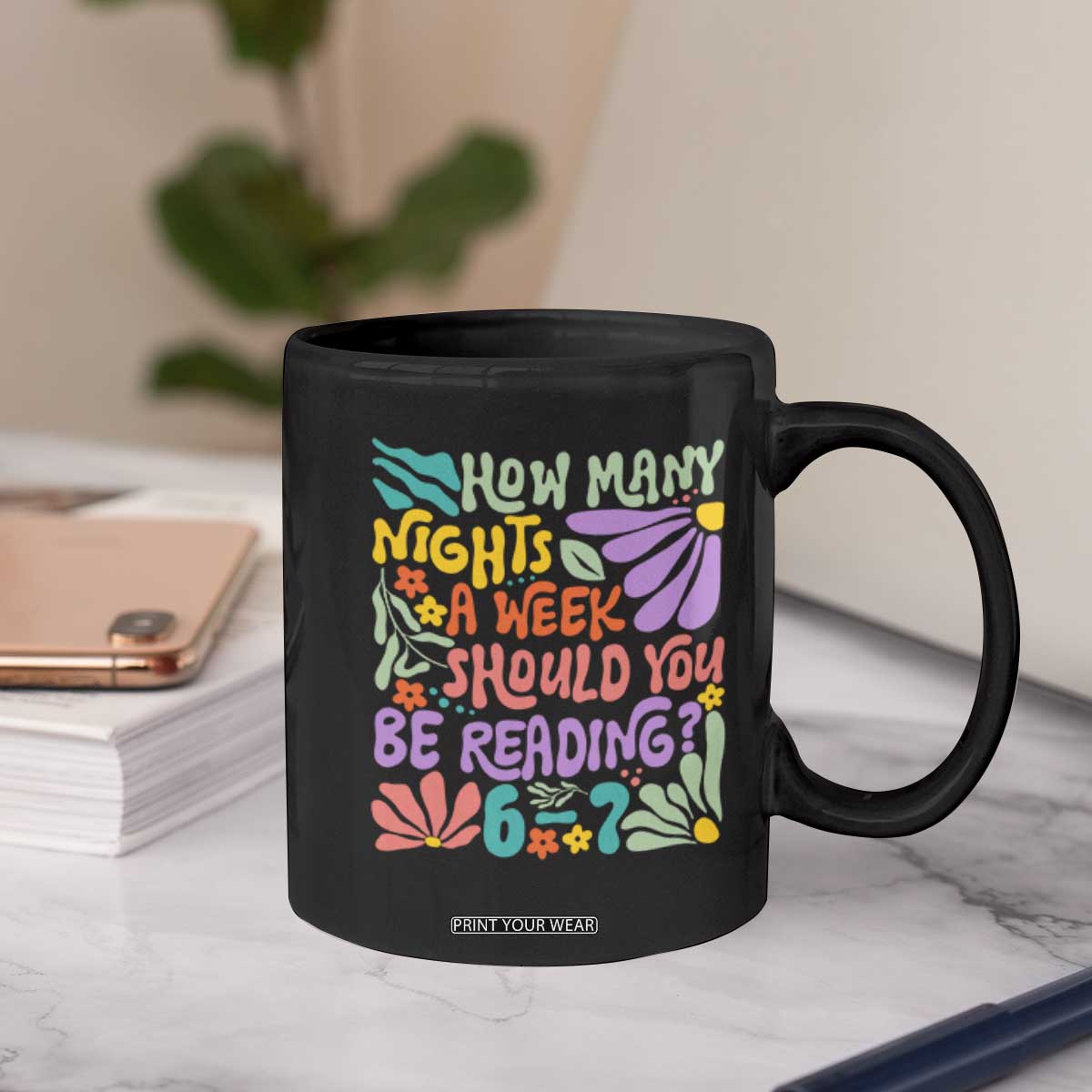 How Many Nights Should You Be Reading 6 7 Coffee Mug Retro Funny 67 Six Seven Meme Book Lover TS02 Print Your Wear