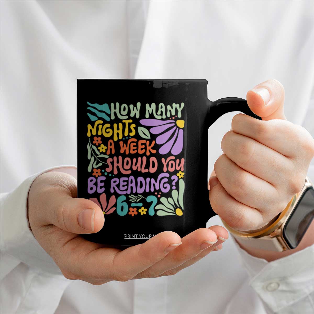 How Many Nights Should You Be Reading 6 7 Coffee Mug Retro Funny 67 Six Seven Meme Book Lover TS02 Print Your Wear