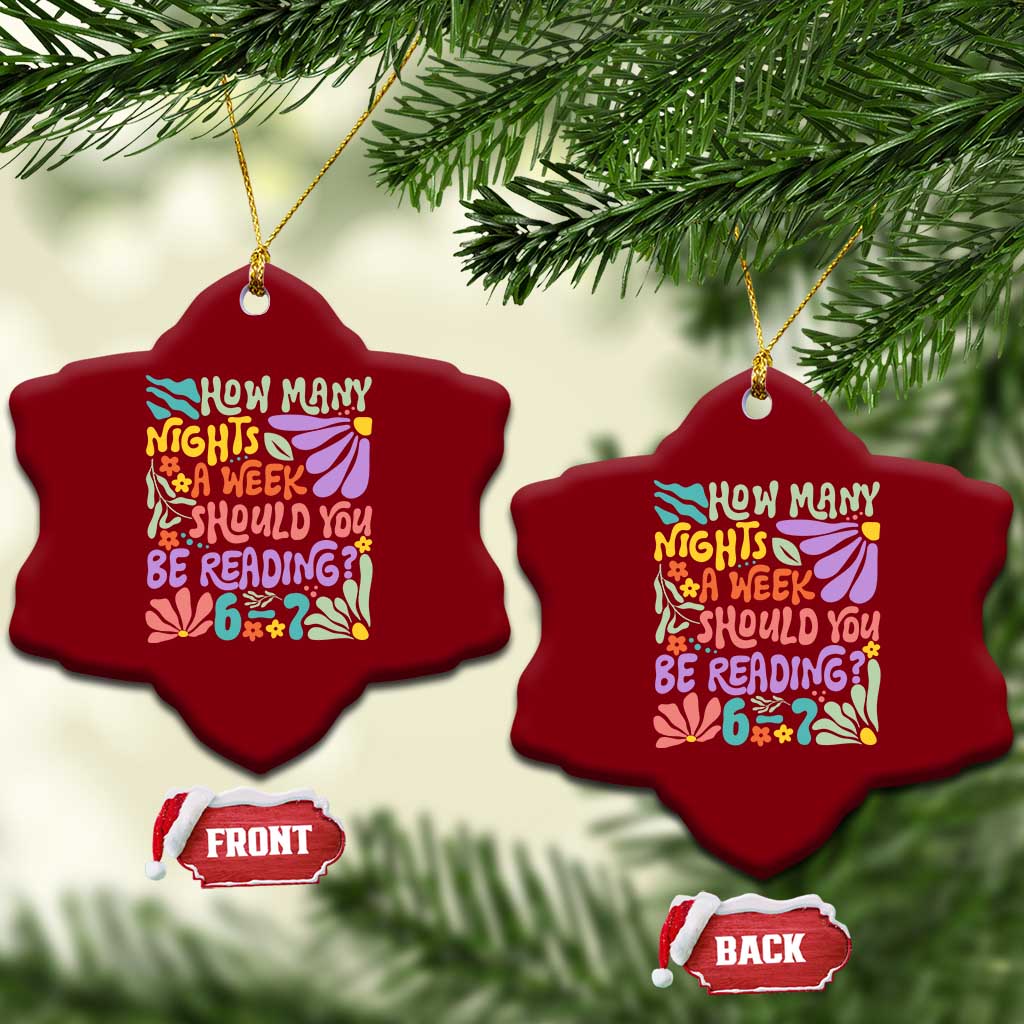 How Many Nights Should You Be Reading 6 7 Ceramic Ornament Retro Funny 67 Six Seven Meme Book Lover TS02 Print Your Wear