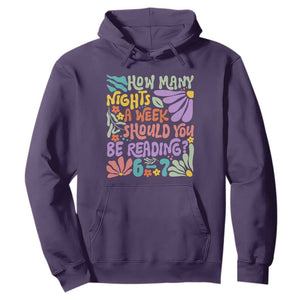 How Many Nights Should You Be Reading 6 7 Hoodie Retro Funny 67 Six Seven Meme Book Lover TS02 Purple Print Your Wear