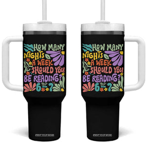How Many Nights Should You Be Reading 6 7 Tumbler With Handle Retro Funny 67 Six Seven Meme Book Lover TS02 One Size: 40 oz Black Print Your Wear