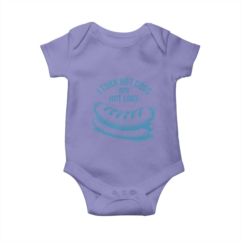 I Turn Hot Dogs Into Hot Logs Baby Onesie Funny Food Pun for BBQ Bros Toilet Humor Kings TS02 Violet Print Your Wear
