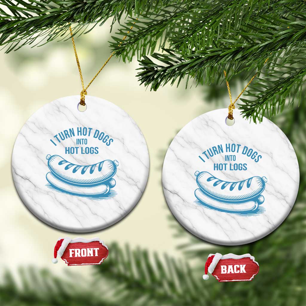 I Turn Hot Dogs Into Hot Logs Ceramic Ornament Funny Food Pun for BBQ Bros Toilet Humor Kings TS02 1pc White Marble Print Your Wear