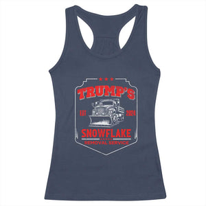 Funny Trump 2024 Racerback Tank Top Snowflake Removal Service Humorous Sarcasm TS02 Navy Print Your Wear