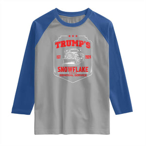 Funny Trump 2024 Raglan Shirt Snowflake Removal Service Humorous Sarcasm TS02 Sport Gray Royal Print Your Wear