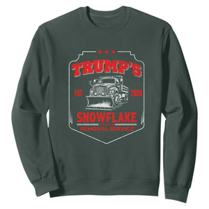 Funny Trump 2024 Sweatshirt Snowflake Removal Service Humorous Sarcasm TS02 Dark Forest Green Print Your Wear
