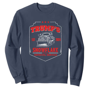 Funny Trump 2024 Sweatshirt Snowflake Removal Service Humorous Sarcasm TS02 Navy Print Your Wear