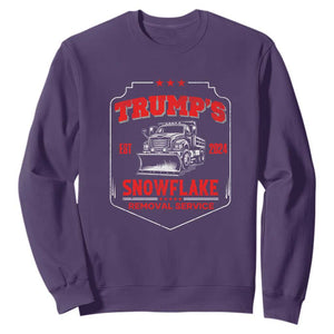 Funny Trump 2024 Sweatshirt Snowflake Removal Service Humorous Sarcasm TS02 Purple Print Your Wear