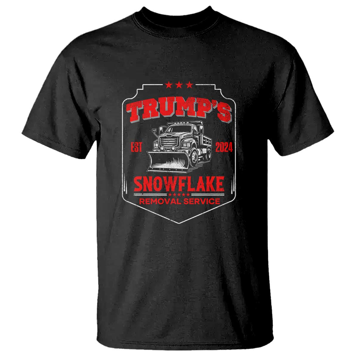 Funny Trump 2024 T Shirt Snowflake Removal Service Humorous Sarcasm TS02 Black Print Your Wear