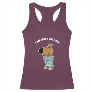 I Am Just A Chill Guy Racerback Tank Top Funny My New Character TS02 Maroon Print Your Wear