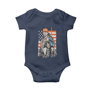 Trump Camo Duck Hunting Baby Onesie Hello Hunting Season US Flag TS02 Navy Print Your Wear