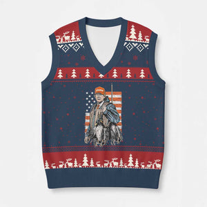 Trump Camo Duck Hunting V-Neck Knit Sweater Vest Hello Hunting Season US Flag TS02 Navy Red Print Your Wear