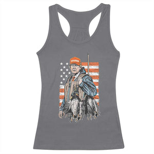 Trump Camo Duck Hunting Racerback Tank Top Hello Hunting Season US Flag TS02 Charcoal Print Your Wear