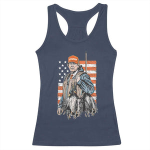 Trump Camo Duck Hunting Racerback Tank Top Hello Hunting Season US Flag TS02 Navy Print Your Wear