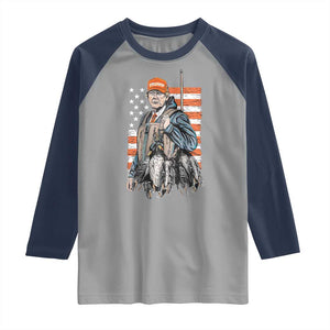 Trump Camo Duck Hunting Raglan Shirt Hello Hunting Season US Flag TS02 Sport Gray Navy Print Your Wear