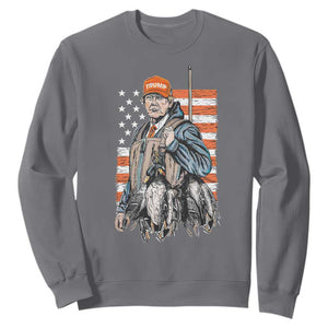 Trump Camo Duck Hunting Sweatshirt Hello Hunting Season US Flag TS02 Charcoal Print Your Wear
