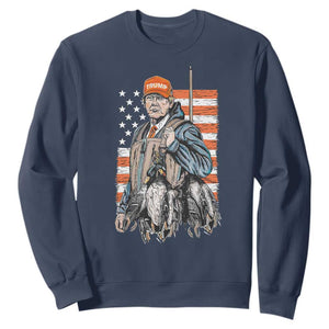 Trump Camo Duck Hunting Sweatshirt Hello Hunting Season US Flag TS02 Navy Print Your Wear