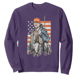 Trump Camo Duck Hunting Sweatshirt Hello Hunting Season US Flag TS02 Purple Print Your Wear