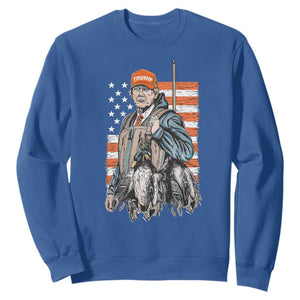 Trump Camo Duck Hunting Sweatshirt Hello Hunting Season US Flag TS02 Royal Blue Print Your Wear