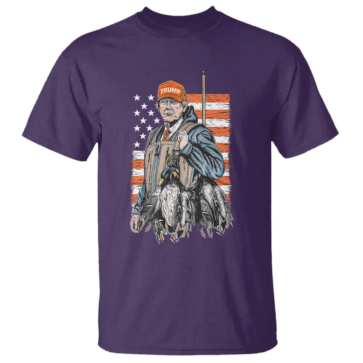 Trump Camo Duck Hunting T Shirt Hello Hunting Season US Flag TS02 Purple Print Your Wear
