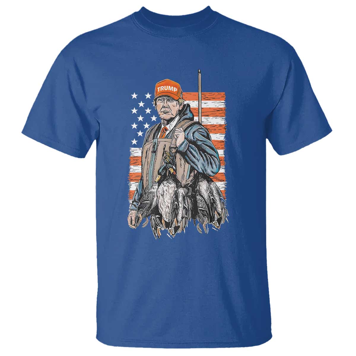 Trump Camo Duck Hunting T Shirt Hello Hunting Season US Flag TS02 Royal Blue Print Your Wear