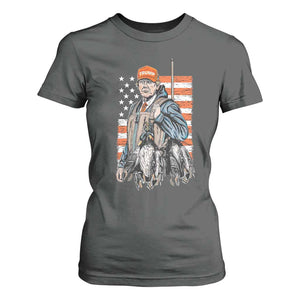 Trump Camo Duck Hunting T Shirt For Women Hello Hunting Season US Flag TS02 Dark Heather Print Your Wear