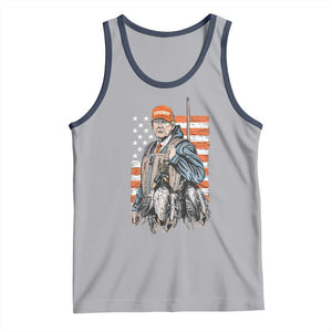 Trump Camo Duck Hunting Tank Top Hello Hunting Season US Flag TS02 Athletic Heather Navy Print Your Wear