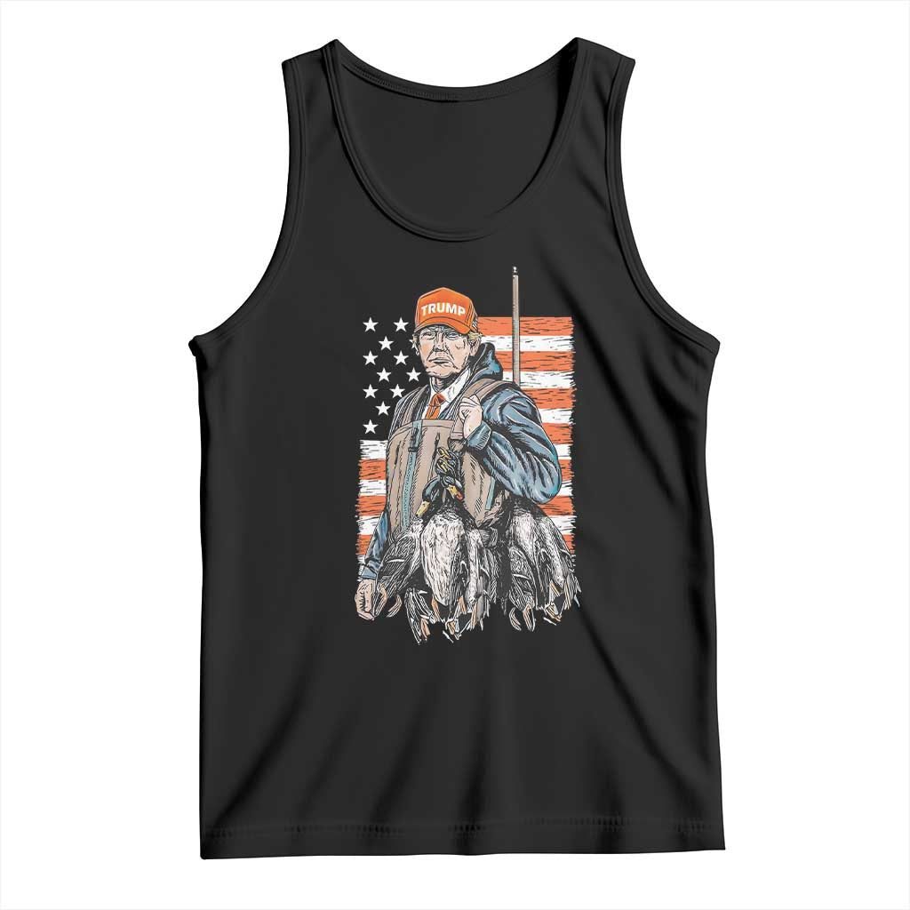 Trump Camo Duck Hunting Tank Top Hello Hunting Season US Flag TS02 Black Print Your Wear