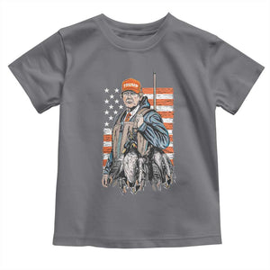 Trump Camo Duck Hunting Toddler T Shirt Hello Hunting Season US Flag TS02 Charcoal Print Your Wear
