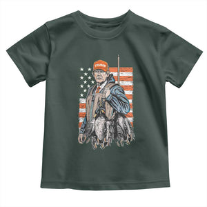 Trump Camo Duck Hunting Toddler T Shirt Hello Hunting Season US Flag TS02 Dark Forest Green Print Your Wear