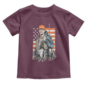 Trump Camo Duck Hunting Toddler T Shirt Hello Hunting Season US Flag TS02 Maroon Print Your Wear