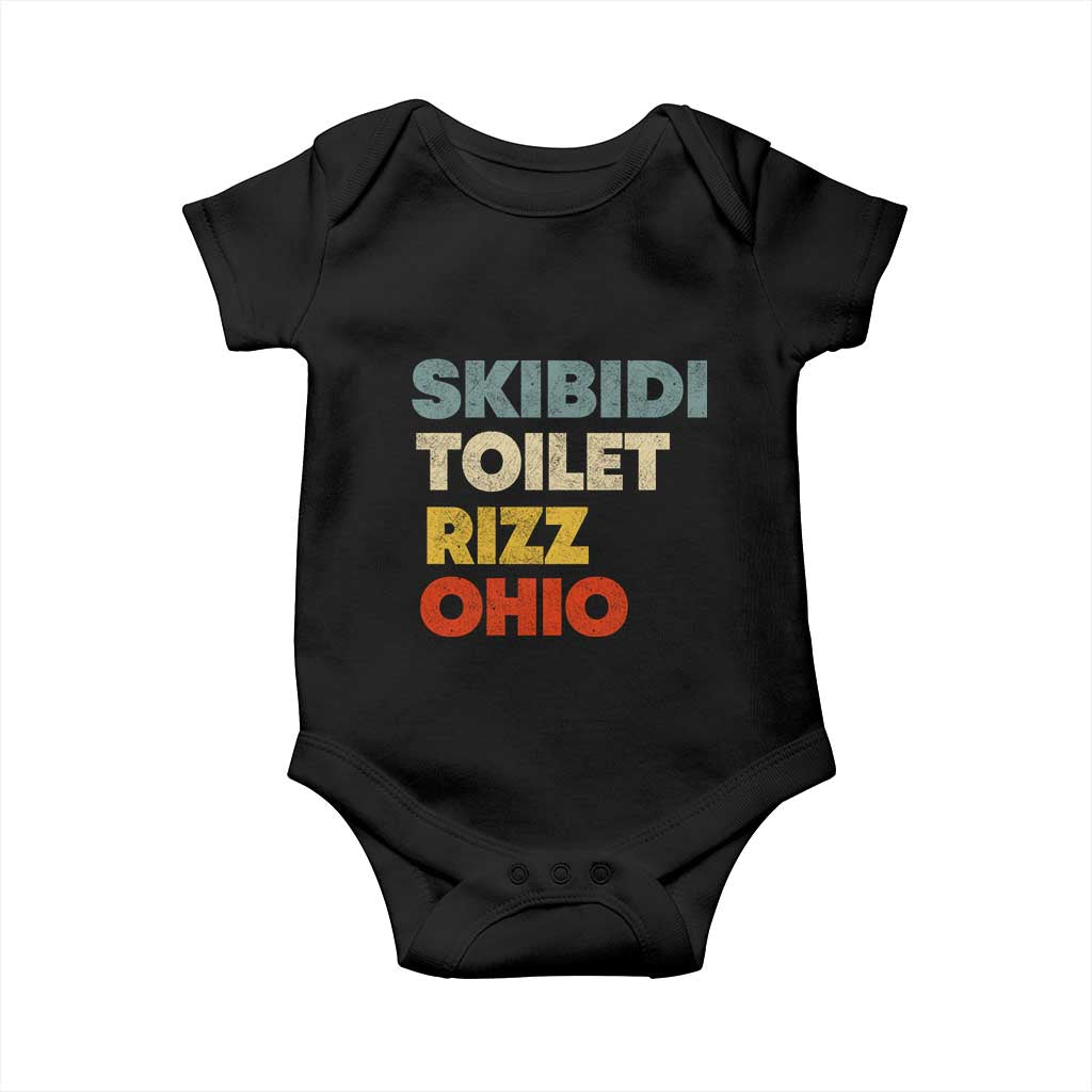 Skibidi Toilet Rizz Ohio Baby Onesie Funny Gen Alpha Slang Rizzler Game TS02 Black Print Your Wear