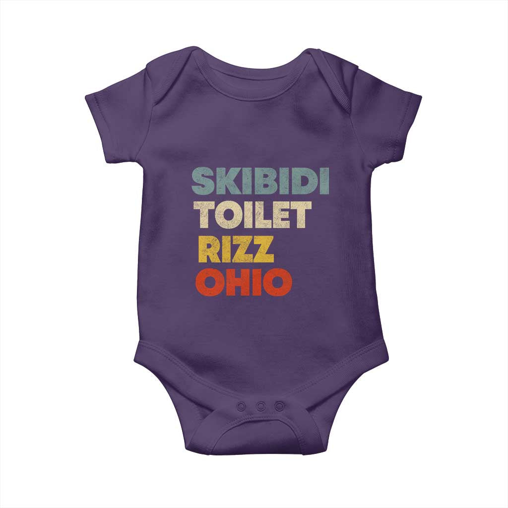 Skibidi Toilet Rizz Ohio Baby Onesie Funny Gen Alpha Slang Rizzler Game TS02 Purple Print Your Wear
