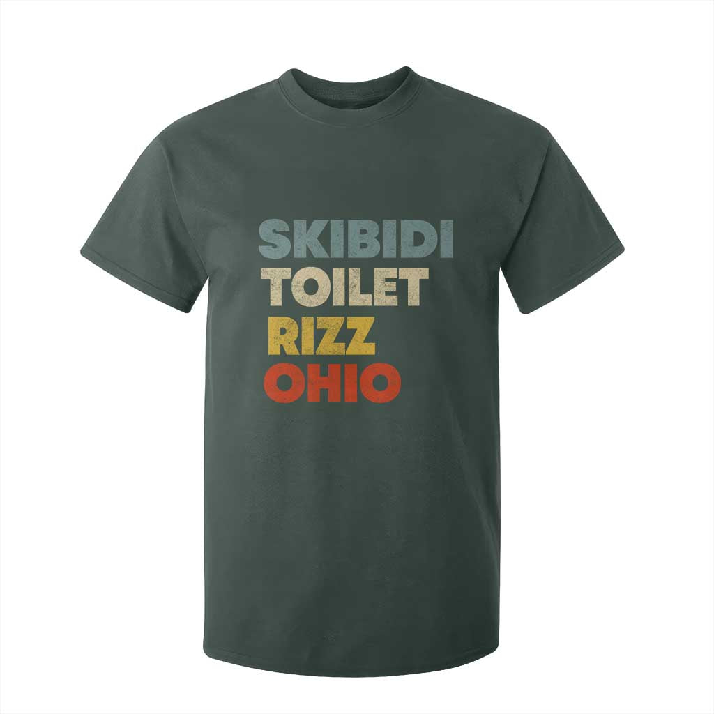 Skibidi Toilet Rizz Ohio T Shirt For Kid Funny Gen Alpha Slang Rizzler Game TS02 Dark Forest Green Print Your Wear