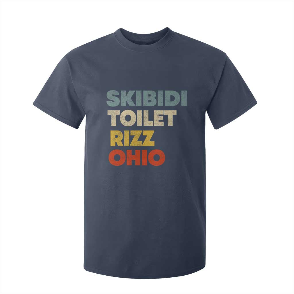 Skibidi Toilet Rizz Ohio T Shirt For Kid Funny Gen Alpha Slang Rizzler Game TS02 Navy Print Your Wear
