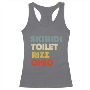Skibidi Toilet Rizz Ohio Racerback Tank Top Funny Gen Alpha Slang Rizzler Game TS02 Charcoal Print Your Wear