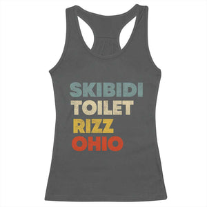 Skibidi Toilet Rizz Ohio Racerback Tank Top Funny Gen Alpha Slang Rizzler Game TS02 Dark Heather Print Your Wear