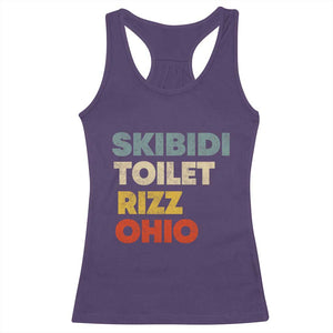Skibidi Toilet Rizz Ohio Racerback Tank Top Funny Gen Alpha Slang Rizzler Game TS02 Purple Print Your Wear