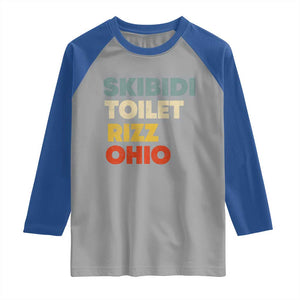 Skibidi Toilet Rizz Ohio Raglan Shirt Funny Gen Alpha Slang Rizzler Game TS02 Sport Gray Royal Print Your Wear