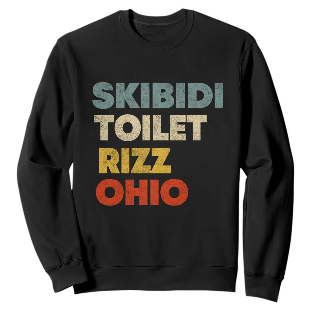 Skibidi Toilet Rizz Ohio Sweatshirt Funny Gen Alpha Slang Rizzler Game TS02 Black Print Your Wear