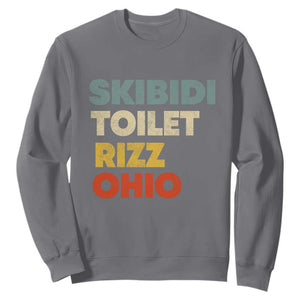 Skibidi Toilet Rizz Ohio Sweatshirt Funny Gen Alpha Slang Rizzler Game TS02 Charcoal Print Your Wear