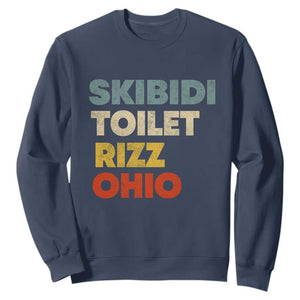 Skibidi Toilet Rizz Ohio Sweatshirt Funny Gen Alpha Slang Rizzler Game TS02 Navy Print Your Wear