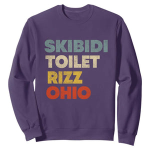 Skibidi Toilet Rizz Ohio Sweatshirt Funny Gen Alpha Slang Rizzler Game TS02 Purple Print Your Wear