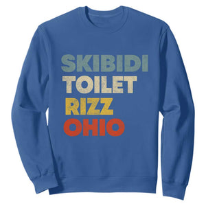 Skibidi Toilet Rizz Ohio Sweatshirt Funny Gen Alpha Slang Rizzler Game TS02 Royal Blue Print Your Wear