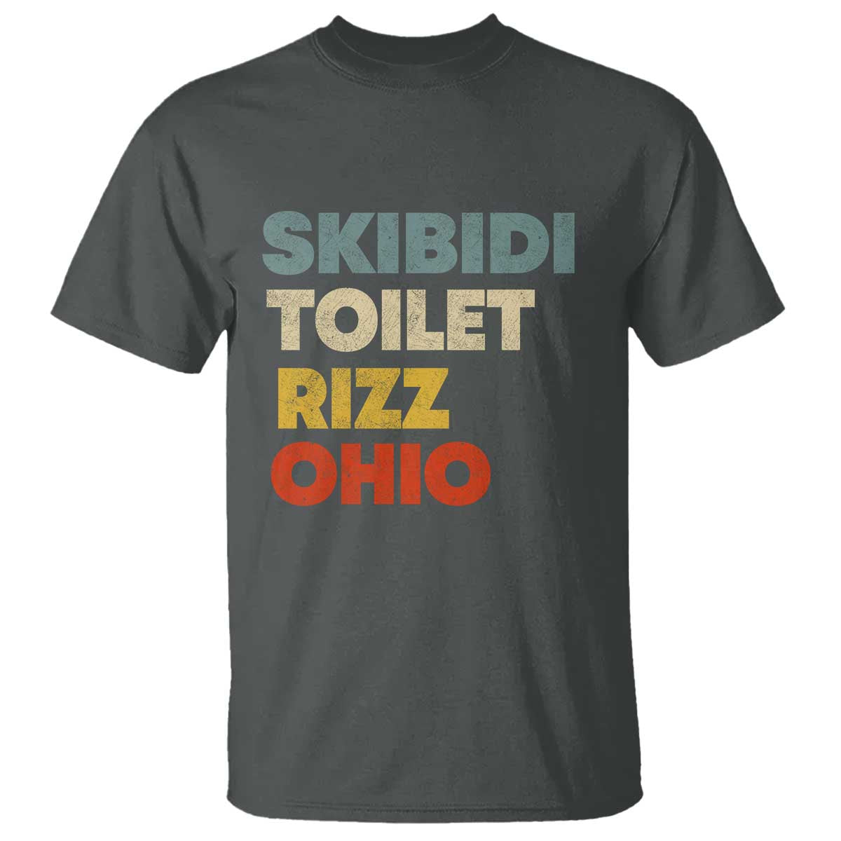 Skibidi Toilet Rizz Ohio T Shirt Funny Gen Alpha Slang Rizzler Game TS02 Dark Heather Print Your Wear