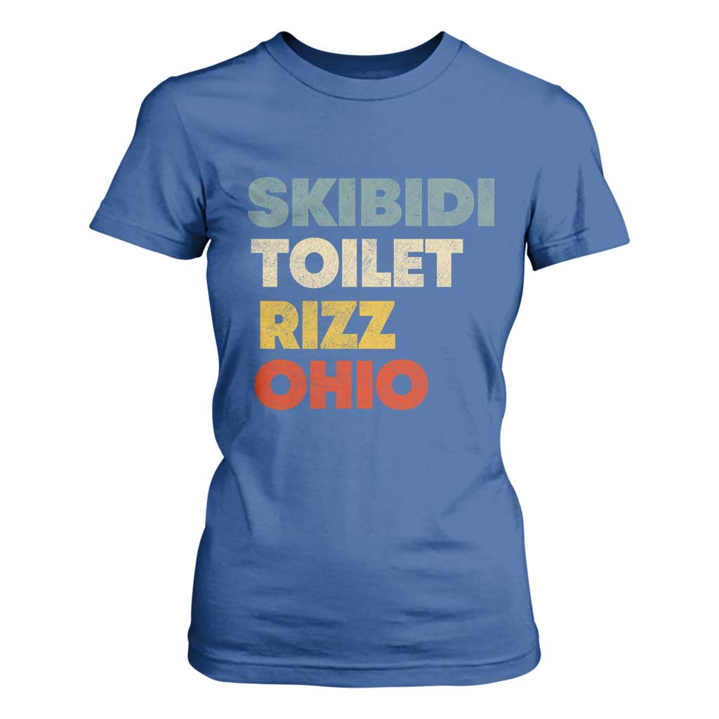 Skibidi Toilet Rizz Ohio T Shirt For Women Funny Gen Alpha Slang Rizzler Game TS02 Royal Blue Print Your Wear