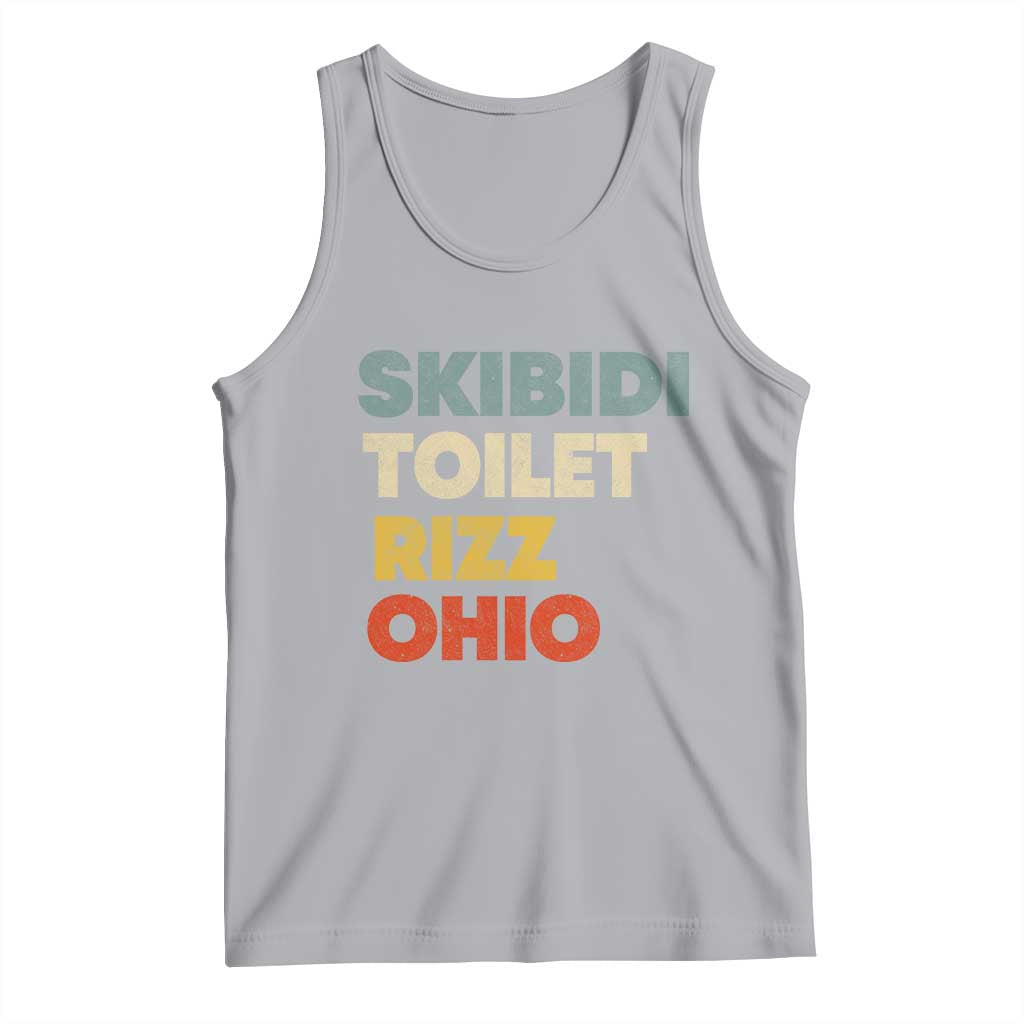 Skibidi Toilet Rizz Ohio Tank Top Funny Gen Alpha Slang Rizzler Game TS02 Athletic Heather Print Your Wear